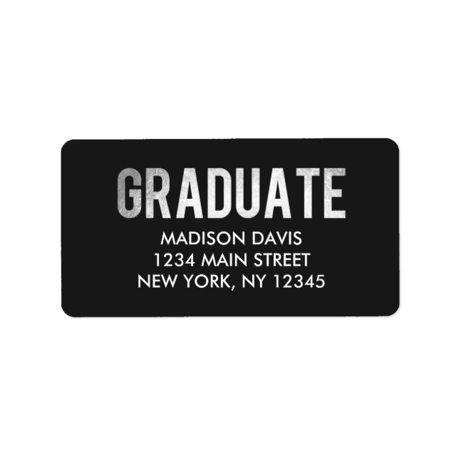 Silver Foil Graduation Address Labels (Front)