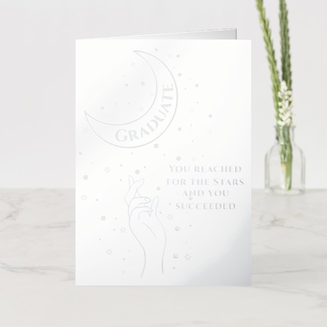 Silver Foil Graduation   Greeting Card (Flower)