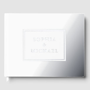 Silver Foil Guest Book Editable Elegant Winter