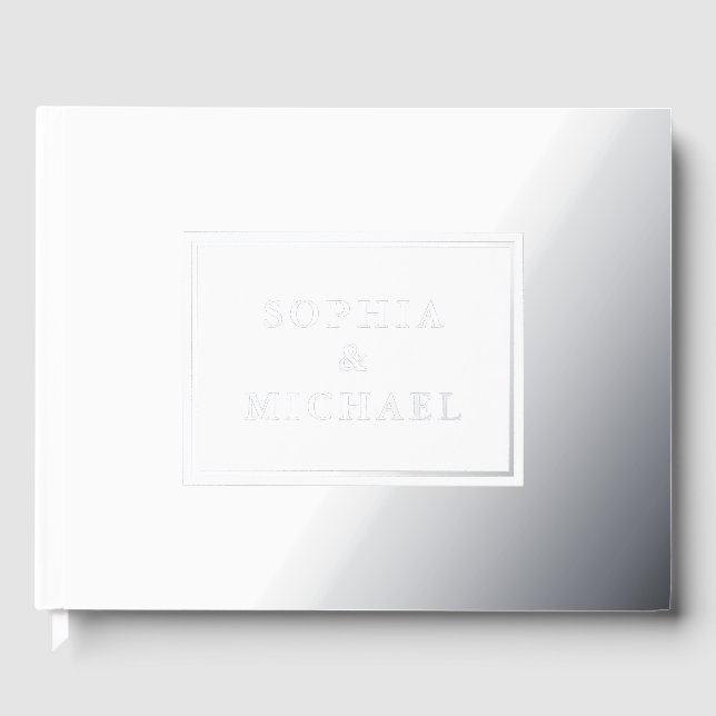 Silver Foil Guest Book Editable Elegant Winter (Front)