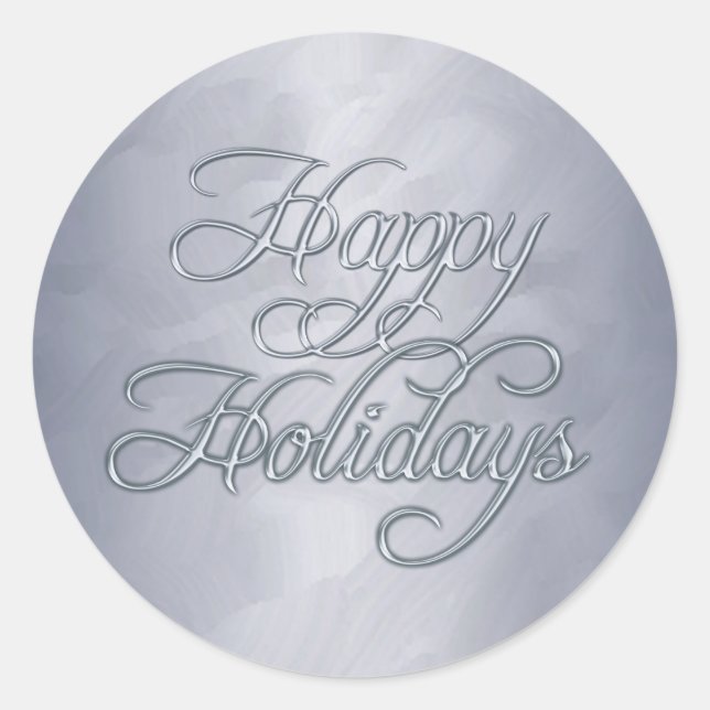 Silver Foil Happy Holidays Envelope Sticker (Front)