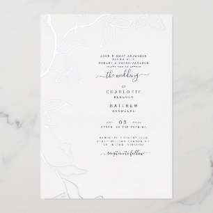 Silver Foil Ivy Both Sets of Parents Wedding Foil Invitation