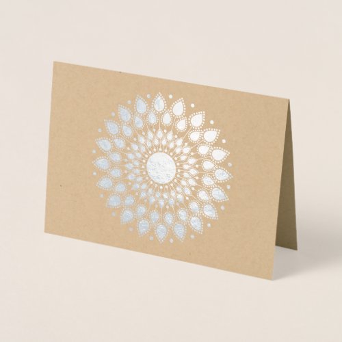 Silver Foil Lotus Mandala Foil Card