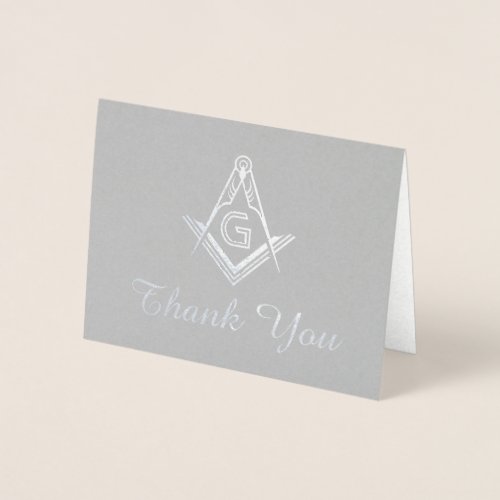 Silver Foil Masonic Thank You Cards  Freemason