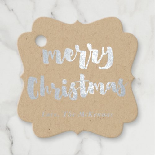 Silver Foil Merry Christmas Gift Tags  Favor Tags
