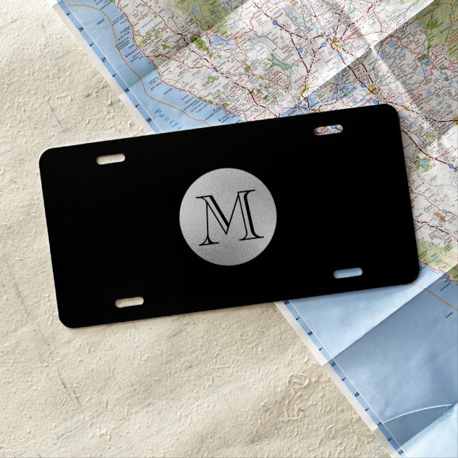 Silver Foil Monogram License Plate (In Situ)