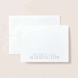 Silver Foil Monogram Wedding Anniversary Foil Card