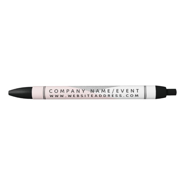 Silver Foil & Pink, Modern Geometric Company/Event Pen (Front)