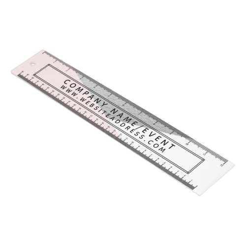 Silver Foil  Pink Modern Geometric CompanyEvent Ruler