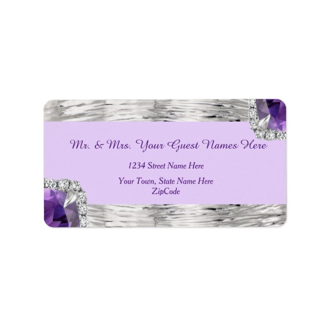 Silver Foil Purple Amethyst Address Label (Front)