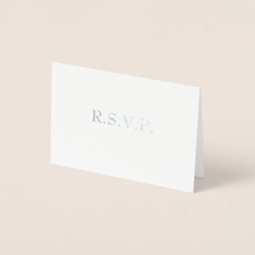 Silver Foil Rose Gold Wedding RSVP Foil Card