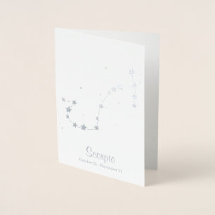 Silver Foil SCORPIO Zodiac Sign Constellation Card