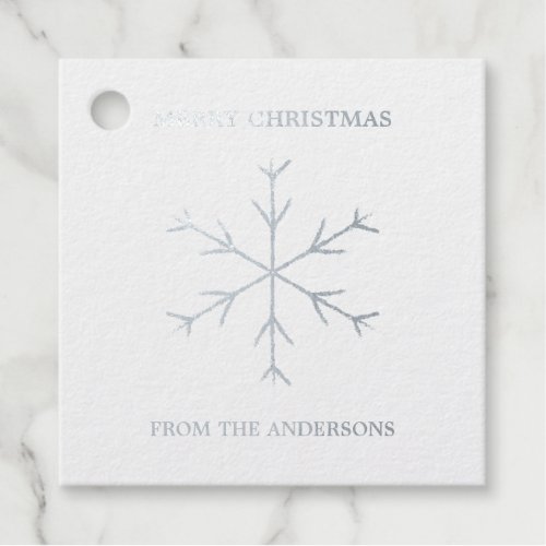 Silver Foil Snowflake Christmas Gift Tag