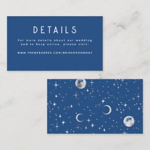 Silver Foil Stars Celestial Wedding Details Enclosure Card