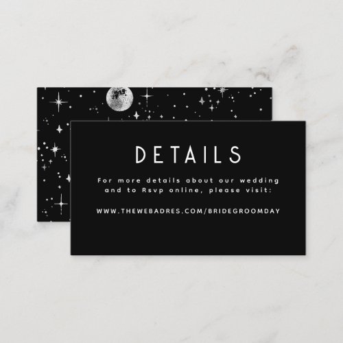 Silver Foil Stars Celestial Wedding Details Enclosure Card