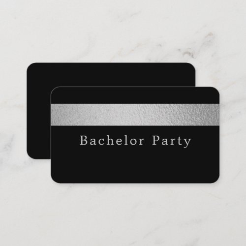 Silver Foil Stripe Bachelor Party Ticket Invite