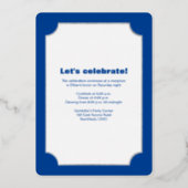 Silver Foil Striped Bar Mitzvah Invite with Star (Back)