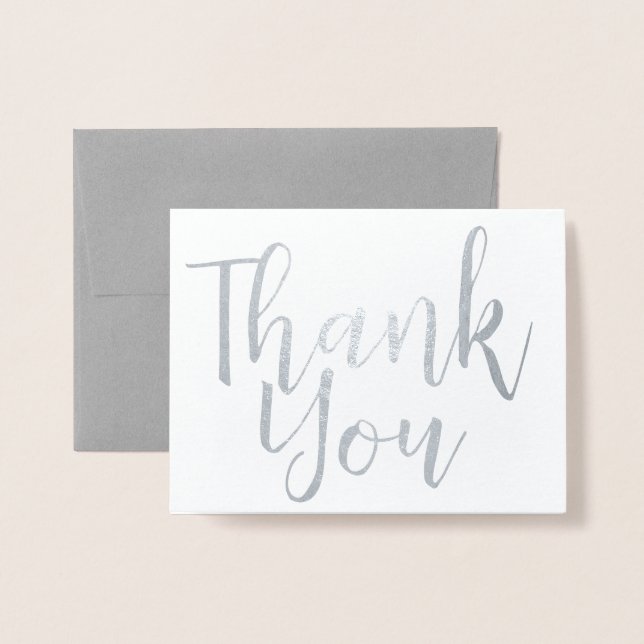 Silver Foil Swirl Tree Thank You Bible Verse Foil Card (Front With Envelope)