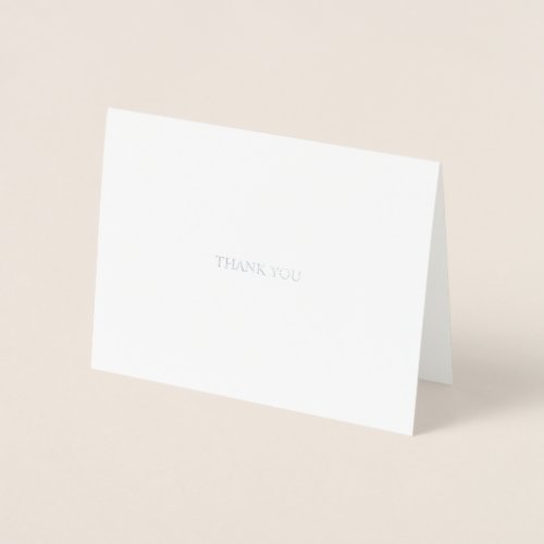 Silver Foil Thank You Card  Wedding  Note Card