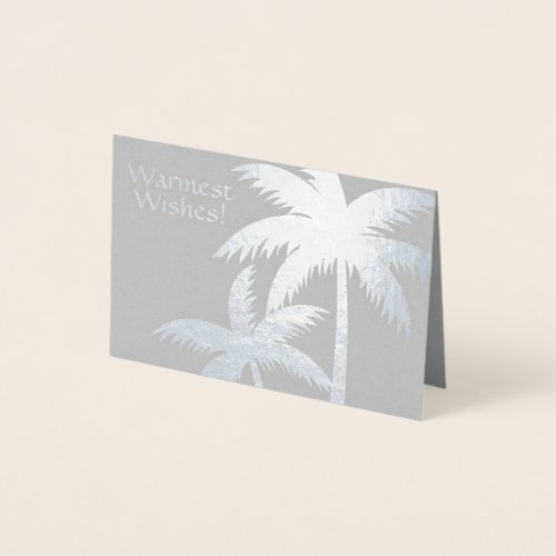 SILVER FOIL TROPICAL PALM TREE CHRISTMAS CARD MINI