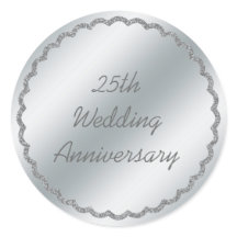 Silver Foil Wedding Anniversary Sticker Custom
