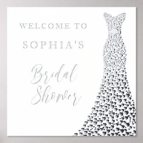 Silver Foil Welcome Sign for Bridal Shower 