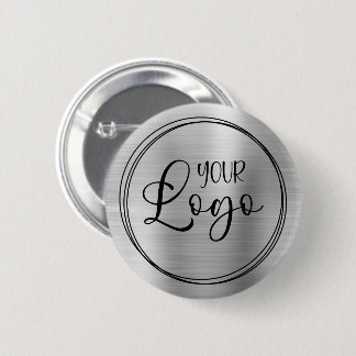 Silver Foil Your Business Logo Here Button