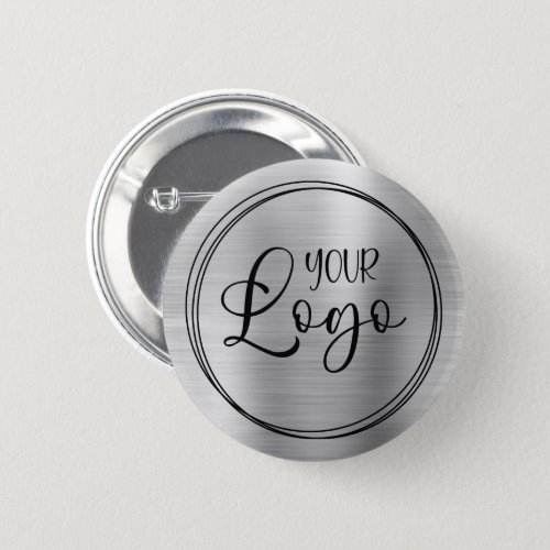 Silver Foil Your Business Logo Here Button