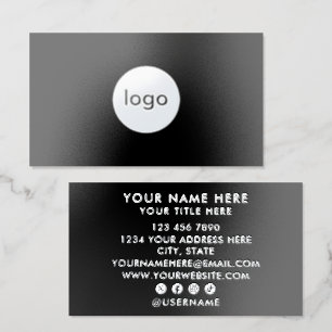 Silver Foil Your Custom Logo Circle Professional Business Cards