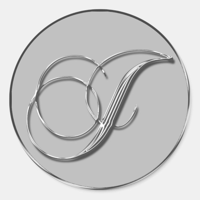 Silver Formal Wedding Monogram I Seal (Front)