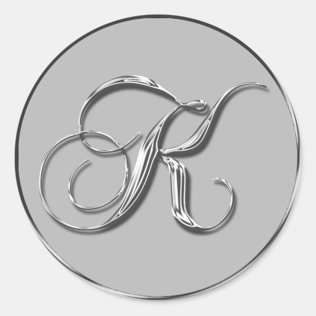 Silver Formal Wedding Monogram K Seal Weddings (Front)