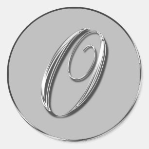 Silver Formal Wedding Monogram O Seal