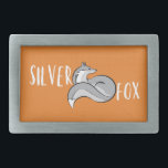 Silver Fox Belt Buckle<br><div class="desc">A bold belt buckle with gray fox illustration and the text,  Silver fox</div>
