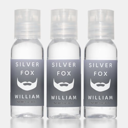 Silver fox birthday beard men guys gray fun hand sanitizer