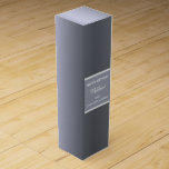 Silver fox birthday foil men guys gray trendy wine box<br><div class="desc">Silver fox theme. A faux silver gift wine box for men,  guys.  A dark faux silver foil metallic looking,  gradient colored background.  
With the text: Happy Birthday.  Personalize and add names.  The name of the birthday guy is written with a modern hand lettered style script.</div>