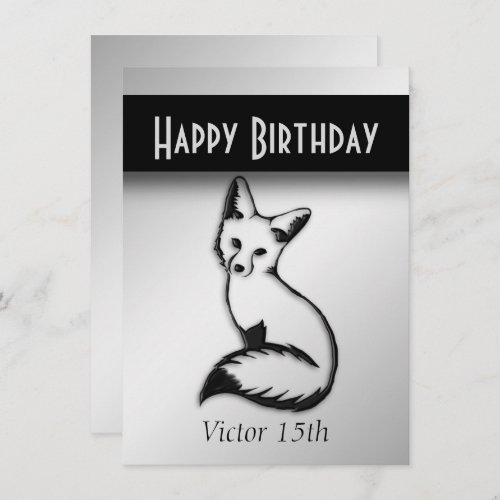 Silver Fox Birthday Party Invitation
