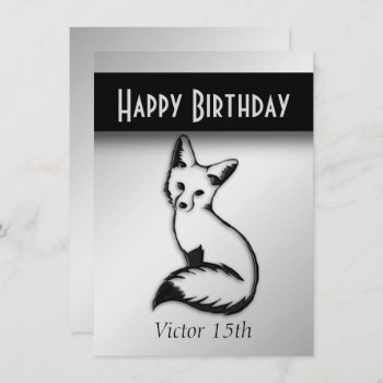 Silver Fox Birthday Party Invitation by kahmier at Zazzle