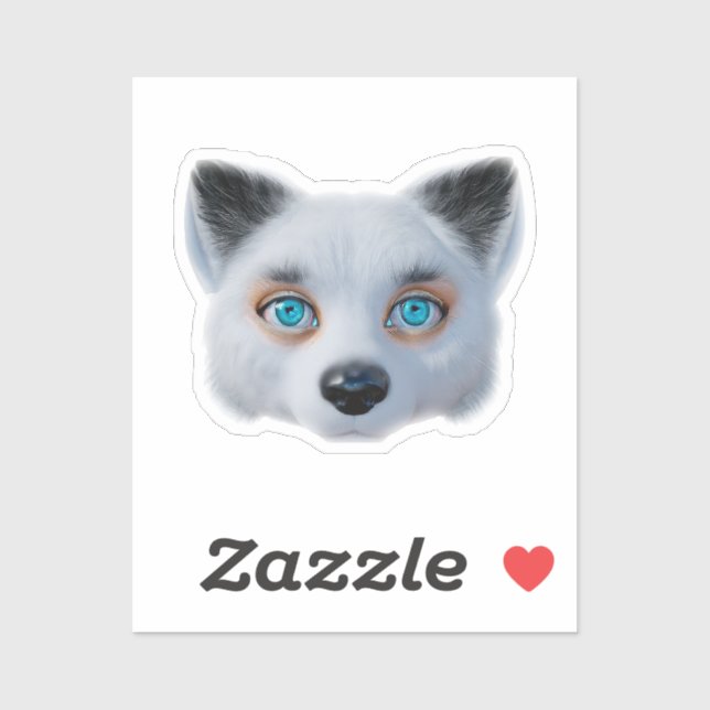 Silver fox blue eyes classic  sticker (Sheet)