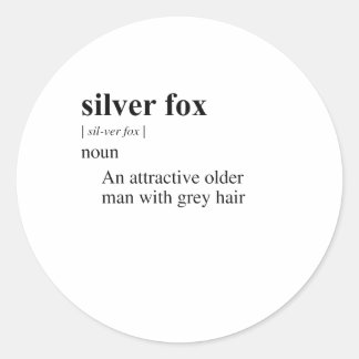 SILVER FOX CLASSIC ROUND STICKER