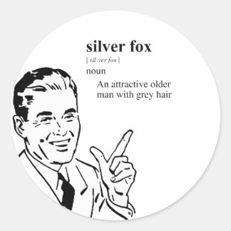 SILVER FOX CLASSIC ROUND STICKER