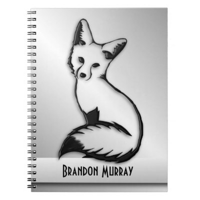 Silver Fox Custom Text Notebook