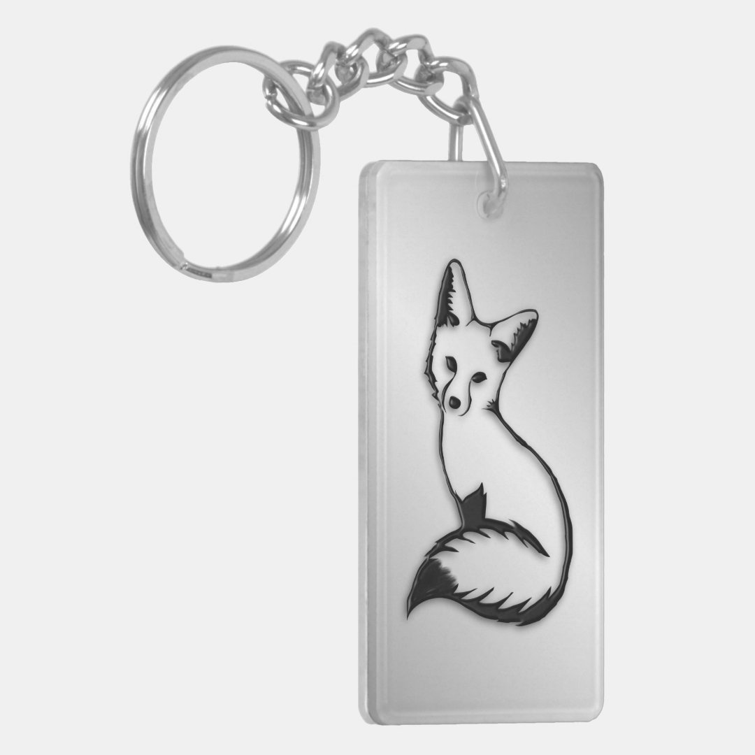 Silver Fox Keychain | Zazzle