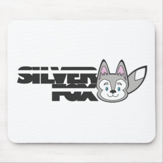 Silver fox logo mouse pad