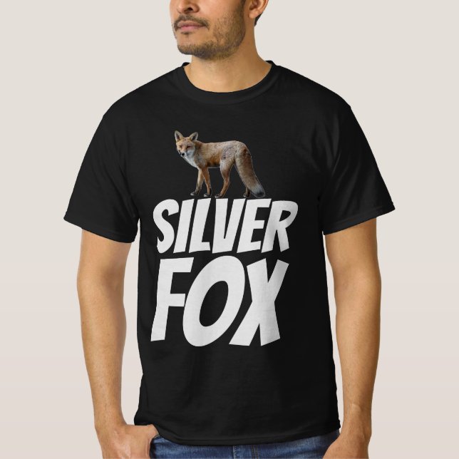 SILVER FOX men's dad grandpa T-shirts (Front)