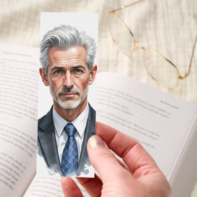 Silver Fox Romance Book Boyfriend Bookmark (Hand)