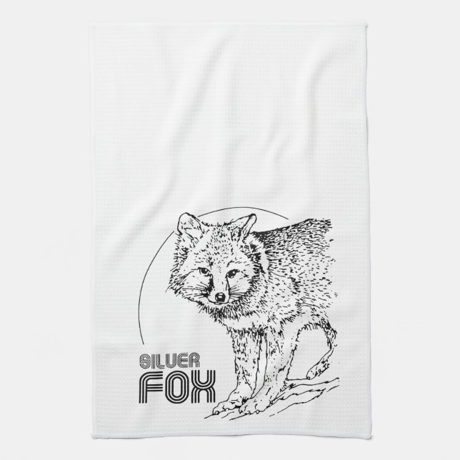 SILVER FOX VINTAGE KITCHEN TOWEL (Vertical)