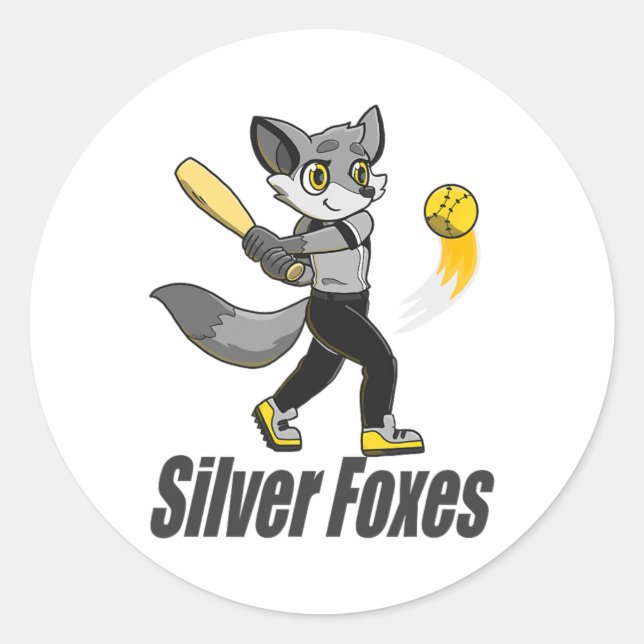 Silver Foxes Softll  Classic Round Sticker (Front)