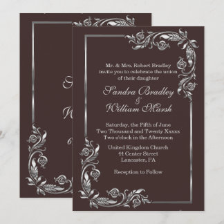 Silver Frame Cocoa Invitation
