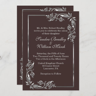 Silver Frame Cocoa Invitation