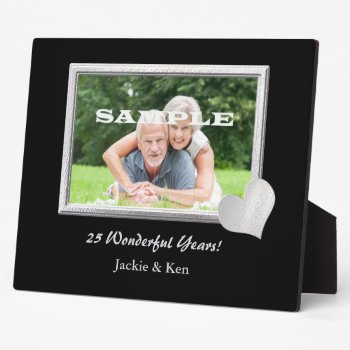 Silver Frame Heart Anniversary Photo Template by AvenueCentral at Zazzle